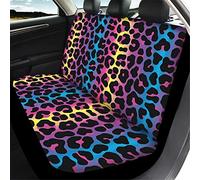 HUIACONG Rainbow Leopard Car Seat Covers Back Seat Only,Cheetah Print SUV Trunk Rear Bench Cover for Dog Pet Kids Protector Universal Fit Auto Interior Accessories