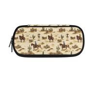 HUIACONG Western Pencil Cases Girls Secondary School Pencil Case Horse Pencilcase Cactus Pencilcases Aesthetic Pencils Case
