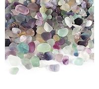 HUIANER 1LB Fluorite Crystals Chip, Aquarium Gravel Rocks Crushed Quartz Glass for Vase Filler Aquarium Plants Home Garden Decoration