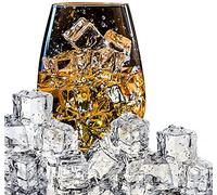HUIANER 20 PCS Acrylic Ice Cubes Square Shape, Glass Luster Ice Cubes, Fake Artificial Acrylic Ice Cubes Crystal Clear for Photography Props Kitchen Decoration 1inch/2.5cm