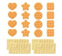 HUIANER 20PCS Fake Cookies Artificial Biscuits Simulation Realistic Dessert Crackers Food for Home Kitchen Shop Display Photography Props