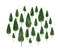 HUIANER 20pcs Mixed Model Trees 1.4-6.3" No Base Mini Miniature Model Trees Mix Size Tree for DIY Craft Garden Ornament (Natural Green)