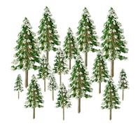 HUIANER 20pcs Mixed Model Trees No Base Mini Snow Pine Model Trees Mix Size Tree for DIY Craft Garden Ornament (1.97"-4.95")