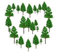 HUIANER 20pcs Model Trees 3-10 cm Mixed Size Garden Miniatures Trees Table Model Trees for DIY Crafts, Building Model, Projects Landscape(Green)