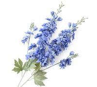 HUIANER 2Pcs Artificial Delphinium Flowers with Long Stem, Fake Violet Silk Flowers Plant Faux Flower for Home Garden Wedding Party Table Vase Decoration (Blue)