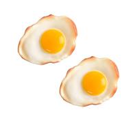 HUIANER 2PCS Artificial Fried Eggs Fake Fried Egg Omelette Model Artificial Food Play Food Model Play House Kitchen Decoration
