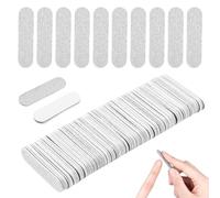 HUIANER 300PCS Disposable Mini Nail Files 180/240 Grit Double Sided Emery Board Buffer Home or Professional Manicure Tools Nail Studio Home Nail Care (Silver and White)