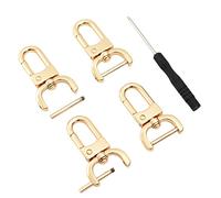 HUIANER 4PCS Replacement D-Rings Swivel Snap Hooks,3/4 Inch Rotatable Push Gate Clip Lobster Claw Clasp for DIY Bag Purse Keychain Tags Leather Craft (Gold)