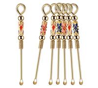 HUIANER 6PCS Portable Mini Retro Ear Spoon, Tiny Shovel Spoon for DIY Keychain Pendant Kitchen