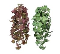 HUIANER Fake Hanging Plants 2PCS, Artificial Sweet Potato Leaves Simulated Ivy Vine Greenery Wall Hanging for Shelf Home Office Indoor Outdoor Garden Decor
