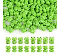 HUIANER Mini Green Resin Frog Figurines 15 * 11mm 120Pcs | Tiny Frog Sculptures for Terrarium DIY Plant Pot Mini Landscape Tabletop Craft Party Favors
