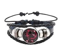 HUIANGLIYG 12 Constellation Bracelet Zodiac Constellation Bracelet Glow In The Dark Zodiac Signs Guardian Fluorescent Woven Leather Wristband For Women Men Jewelry Scorpio