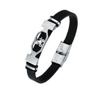 HUIANGLIYG 12 Constellation Leather Bracelet for Men Handmade Vintage Black Leather Wristband Zodiac Sign Cuff Bangle with Clasp Personalized Astrology Jewelry Gift for Dad Husband Son Capricorn 21