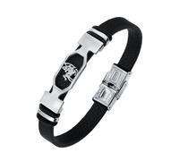 HUIANGLIYG 12 Constellation Leather Bracelet for Men Handmade Vintage Black Leather Wristband Zodiac Sign Cuff Bangle with Clasp Personalized Astrology Jewelry Gift for Dad Husband Son Sagittarius