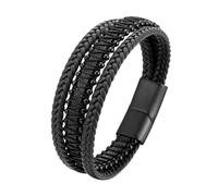 HUIANGLIYG Bracelet for Men, Genuine Leather Bracelet for Men Multi Layer Twist Braided Wristband with Beads Unisex Magnetic Clasp Cuff Bangle Vintage Punk Charm Jewelry Gift for Boys Him Accessorie