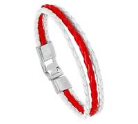 HUIANGLIYG Flag Coloring Woven Leather Bracelet Pu Wrap Bangle With Alloy Clasp National Cuff Rope Wristband World Cup Football Jewelry For Adults Mens Women Japan 22 Cm