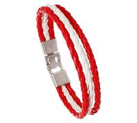 HUIANGLIYG Flag Coloring Woven Leather Bracelet Pu Wrap Bangle With Alloy Clasp National Cuff Rope Wristband World Cup Football Jewelry For Adults Mens Women Canada 22 Cm