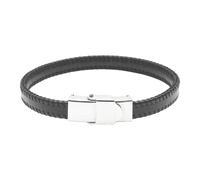 HUIANGLIYG Gay Pride Leather Bracelet Simple Lgbt Rainbow Braided Bracelets With Buckle Classic Handmade Braided Cuff Wristband Vintage Jewelry Gift For Men Women Black 19 Cm
