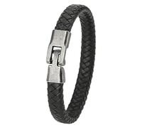 HUIANGLIYG Genuine Leather Bracelet For Men & Women Stylish Rope Bracelet With Secure Clasp Unisex Cuff Wrap Leather Wristbands For Everyday Wear Men'S Jewelry Gifts White-Black 20 Cm