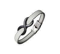 HUIANGLIYG Men Leather infinity Bracelet Handmade Braided Leather Wristband with Magnetic Clasp Classic Number 8 Cuff Bangle Casual Vintage Jewellery Gift for Him Gray 20Cm