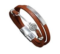 HUIANGLIYG Men Women Multi Layer Leather Bracelet with Guitar and Music Note Charm Handmade Braided Wristband Magnetic Clasp Stylish Music Fan Jewellery Gift for Daily Casual Party Wear Light Brown