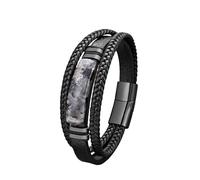 HUIANGLIYG Men'S Bracelet with Natural Stone Handmade Multi-Layer Braided Genuine Leather Bracelet Natural Crystal Stone Clasp Rope Wristband Bangle Reike Jewelry Gift for Him HerF 21Cm