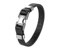 HUIANGLIYG Men'S Bracelets, Stylish Black Genuine Leather Bracelet for Men Handmade Braided Cuff Bangle Casual Business Wristband with Clasp Vintage Punk Charm Jewelry Gift for Daily Wear Parties B