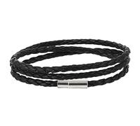 HUIANGLIYG Men'S Braided Leather Bracelet 4Mm Multi Layer Twist Woven Thin Wristband Simple Leather Rope Wrap Cuff Bracelet for Couple Men Women Friendship Jewelry Birthday Gift Black