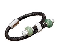 HUIANGLIYG Men'S Braided Leather Bracelet Natural Stone Beads Leather Wristband With Magnetic Clasp Vintage Boho Handmade Jewelry Gift For Valentine'S Day Birthday White 3 23 Cm