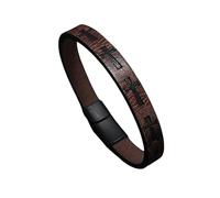 HUIANGLIYG Men'S Cross Leather Bracelet Handmade Braided Faith Bracelet with Magnetic Clasp Engraved Cross Vintage Religious Wristband Unique Gift for Fathers Brothers Coffee 20.5Cm