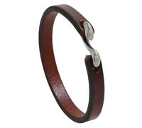 HUIANGLIYG Mens Genuine Leather Bracelet Handmade Braided Leather Cuff Bracelet with S Hook Buckle Steampunk Punk Style Cowhide Wrap Wristband for Men Brown 20.5Cm