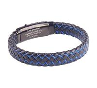 HUIANGLIYG Men'S Inspirational Mantra Engarved Handmade Braided Leather Bracelet With Magnetic Clasp Adjustable Cuff Bangle Bracelet Encouragement Motivational Gift For Men Daughter 23 Cm