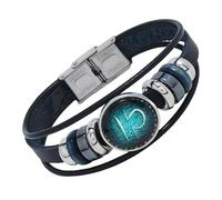 HUIANGLIYG Men'S Women'S 12 Constellation Starry Sky Bracelet Adjustable Multi Layer Braided Leather Bracelet Retro Zodiac Constellation Handmade Wristband for Friendship Jewelry Birthday Gift Libra