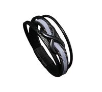 HUIANGLIYG Two Tone Leather infinity Bracelet for Men Multi Layer Braided Wristband with Magnetic Clasp infinity Symbol Charm Bracelet Vintage Casual Jewellery Gift for Him Blue 21Cm