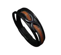 HUIANGLIYG Two Tone Leather infinity Bracelet for Men Multi Layer Braided Wristband with Magnetic Clasp infinity Symbol Charm Bracelet Vintage Casual Jewellery Gift for Him Light Brown 22Cm