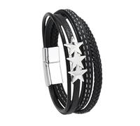 HUIANGLIYG Y2K Star Multi-Layer Leather Wristband Bracelet Punk Gothic Star Layered Bracelets For Women Men Aesthetic Grunge Bangle Gift Shiny Millennium Y2K Jewelry Black 21 Cm