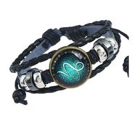 HUIANGLIYG Zodiac Signs Spirit Bracelet Adjustable 12 Constellation Bracelet Multilayer Black Leather Wrap Bracelets Christmas Birthday Jewelry Accessories For Women Men Capricorn