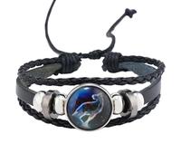 HUIANGLIYG Zodiac Signs Spirit Bracelet Multilayer Adjustable 12 Constellation Leather Bracelets For Women Men Handmade Woven Glow In The Dark Jewelry For Constellation Lover Capricorn 21 Cm