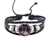 HUIANGLIYG Zodiac Signs Spirit Bracelet Multilayer Adjustable 12 Constellation Leather Bracelets For Women Men Handmade Woven Glow In The Dark Jewelry For Constellation Lover Scorpio 21 Cm