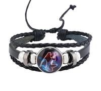 HUIANGLIYG Zodiac Signs Spirit Bracelet Multilayer Adjustable 12 Constellation Leather Bracelets For Women Men Handmade Woven Glow In The Dark Jewelry For Constellation Lover Aquarius 21 Cm