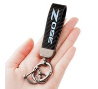 HUIANTS Carbon Fiber Style Car Keychain 350Z Emblem Microfiber Leather Key Chain compatible for Nissan 350Z Accessories, 350 Z, Medium