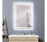 Huibathroom 500x700 Bathroom Mirrors with LED Lights Anti Fog Touch Sensor Wall Mounted IP44 Vertical or Horizontal