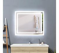 Huibathroom 600x500 Bathroom Mirrors with LED Lights Anti Fog Touch Sensor Wall Mounted IP44 Vertical or Horizontal