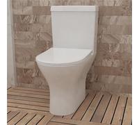 Huibathroom Bathroom Close Coupled Toilet Soft Close Seat WC Pan Cisterm