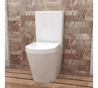 Huibathroom Bathroom Rimless Close Coupled Toilet Soft Close Seat WC White Ceramic