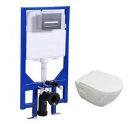 Huibathroom Round Wall Hung Pan UF Soft Close Seat & 1.14M Concealed Cistern