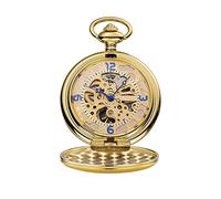 HUIBBGO Pocket Watch with Chain Pocket Watch Men and Women Rome Unique Carving Classic Mechanical Pocket Watch Classical Retro Flip Mechanical Pocket Watch Vintage Engraved Quart,Gold-4.7x1.5cm