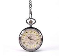 HUIBBGO Pocket Watch with Chain Pocket Watch Personality Roman Word Mechanical Watch Fashion Classic British Style Pocket Watch Retro No Cover Mechanical Pocket Watch Vintage Eng,Bronze-4.7x1.5cm