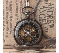 HUIBBGO Pocket Watch Women's Pocket Watches Smooth Outer Cover Hollow Mechanical Pocket Watch Retro Simple Pocket Watch Fashion Trend Hanging Chain Watch Men's Pocket Watches