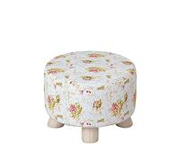 HUIBBGO s Foot Stool Shoe Change Stool Rest Stool Round Footstool Linen Foot Stools s for The Bedroom s for Living Room,dog-28x28x25cm